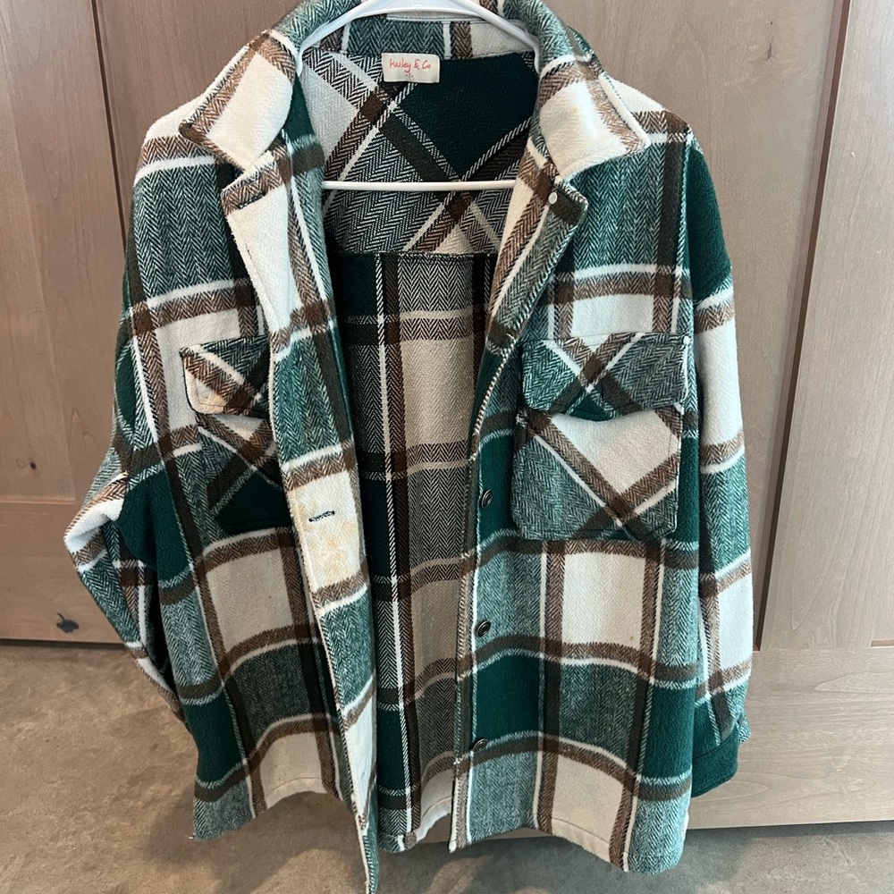Green and Brown Plaid Jacket
